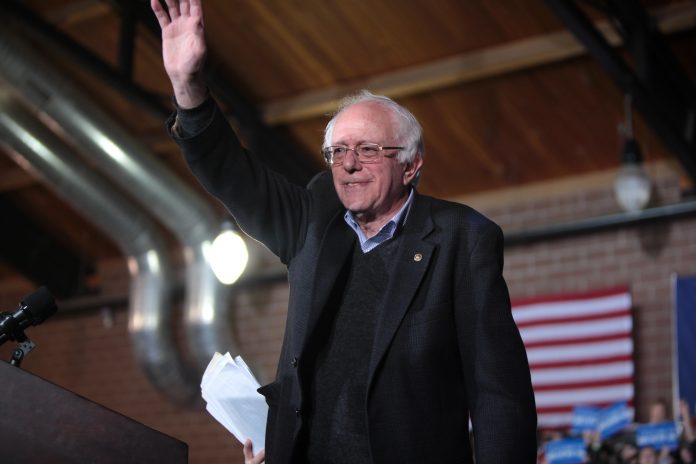 Bernie Sanders speaks at a campaign event